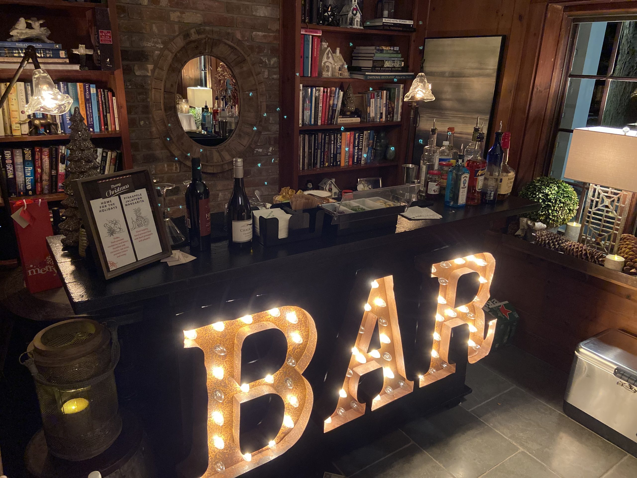 Elegant bar event setup by Bartend Long Island in LLoyd Harbor