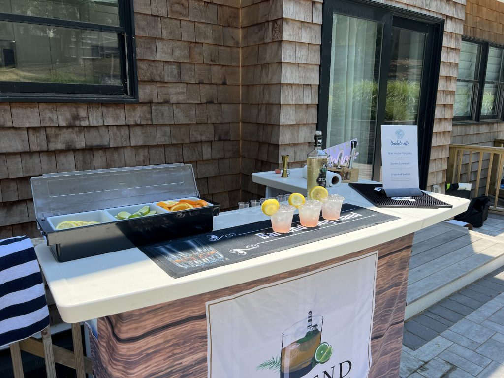 portable bar set up at a house party