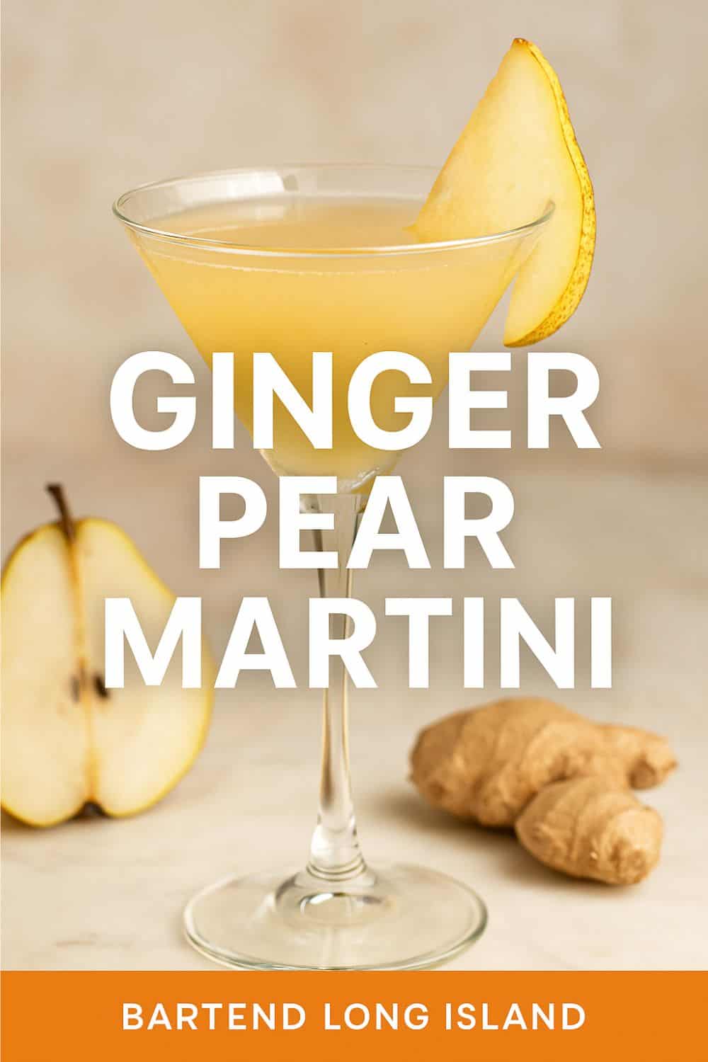 Ginger Pear Martini with fresh pear garnish