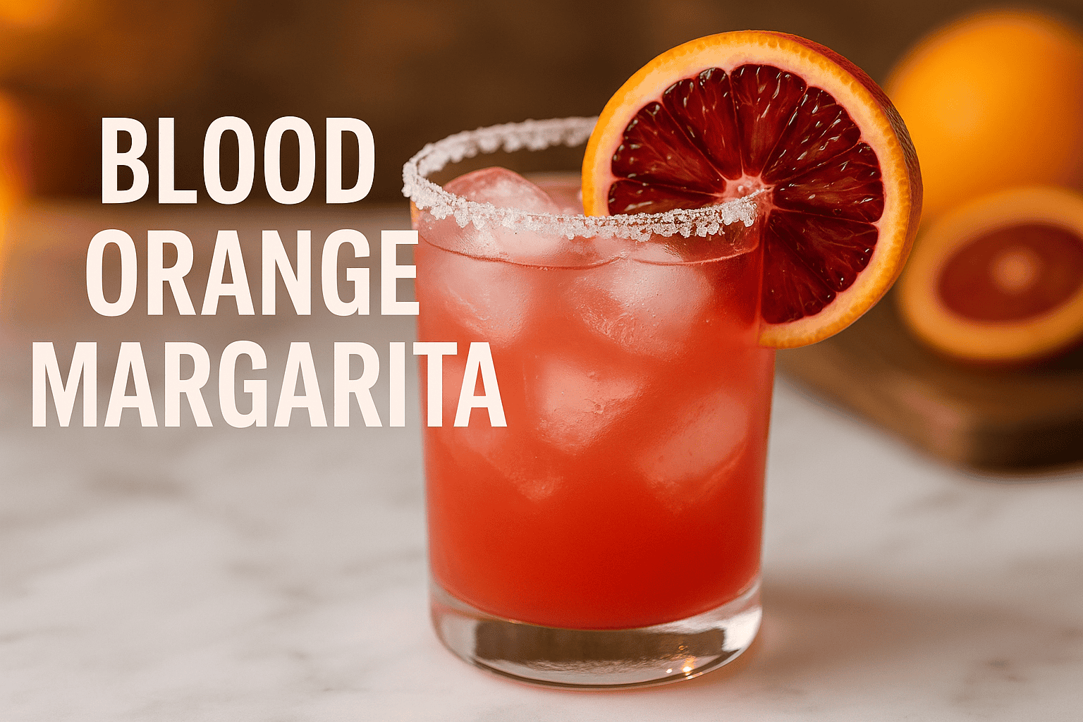 Vibrant Blood Orange Margarita with citrus garnish
