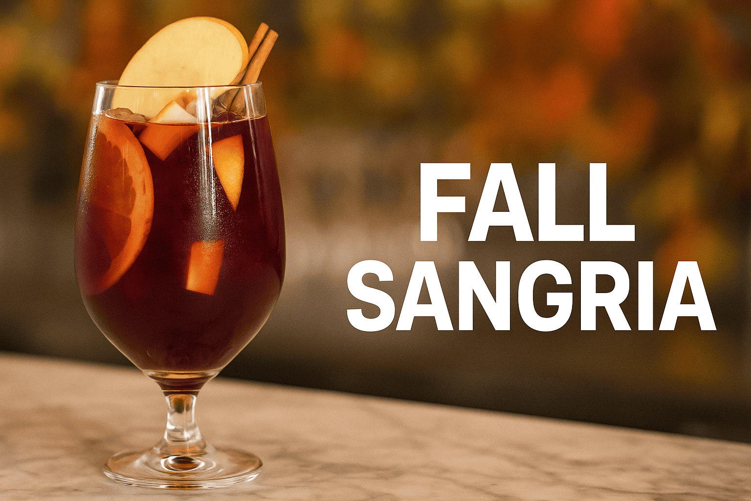 Fall Sangria with red wine, apples, and pomegranate