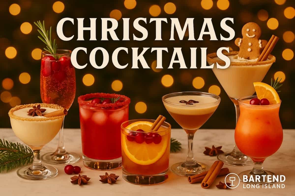 Christmas cocktails with festive holiday drinks