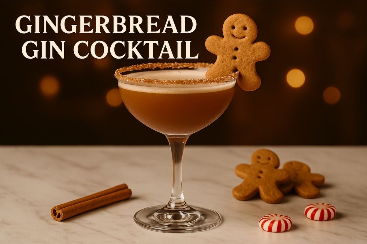 Gingerbread gin cocktail with star anise garnish