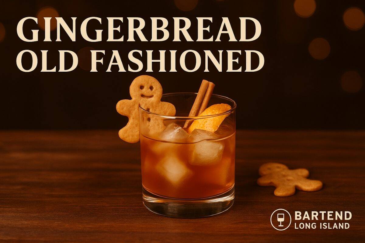Gingerbread Old Fashioned with orange peel and star anise