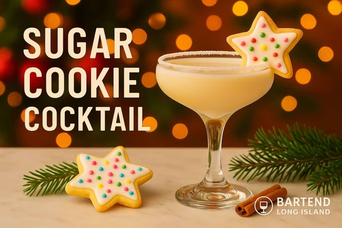 Sugar Cookie cocktail with sprinkle rim