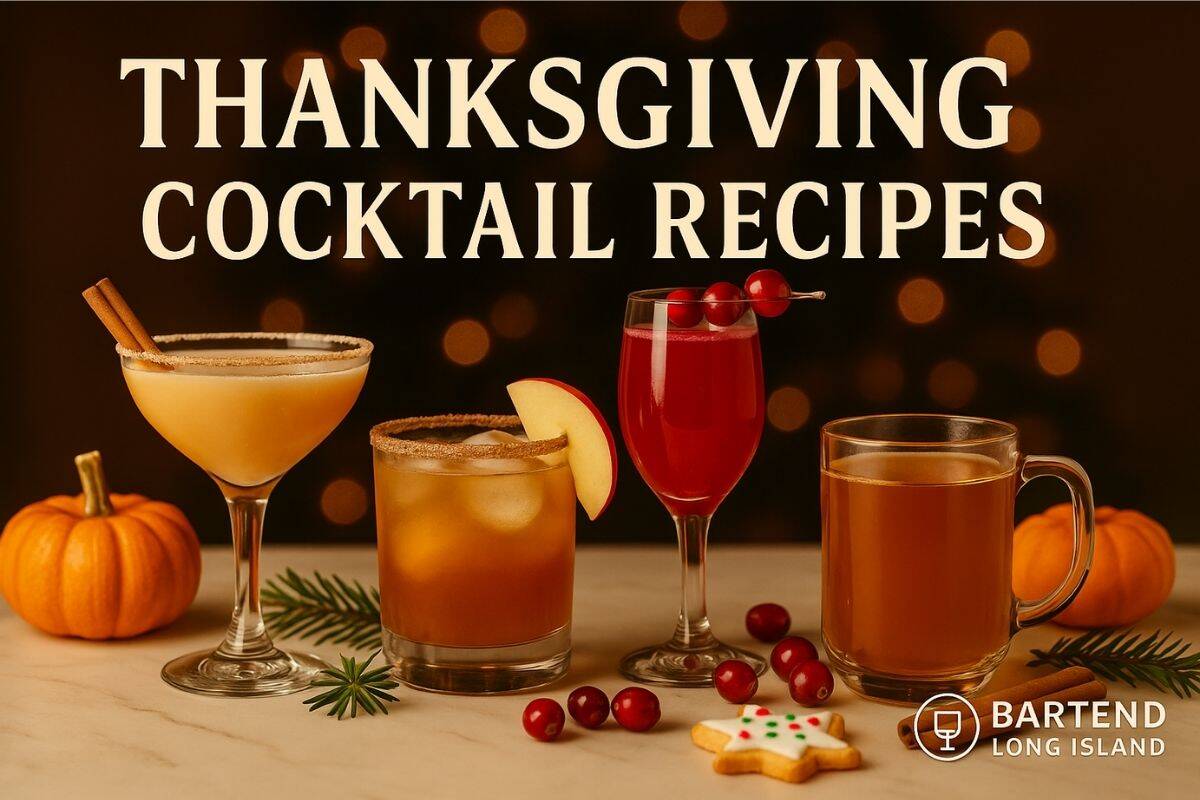Thanksgiving cocktails featuring apple cider and fall flavors
