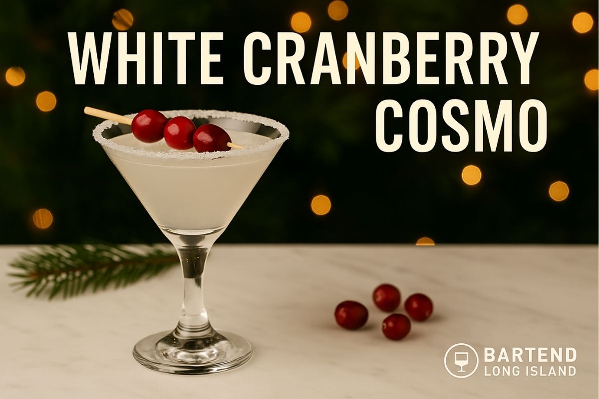 White Cranberry Cosmo cocktail with lime twist