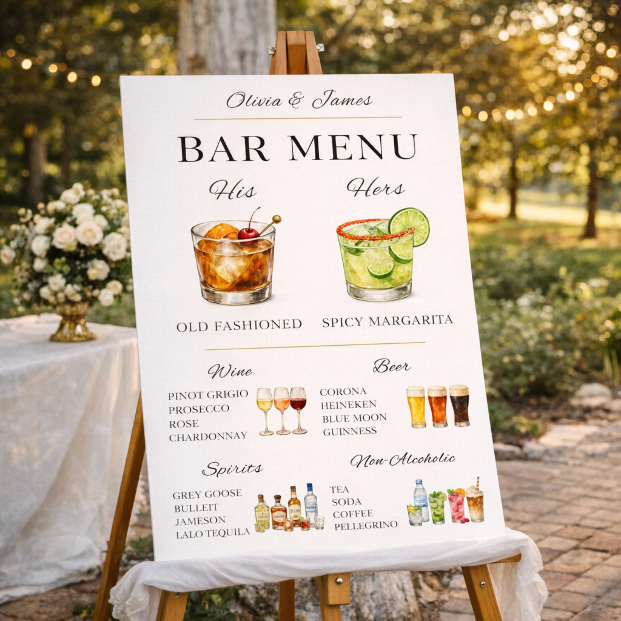 Editable Signature Cocktail Menu Template &ndash; Printable Bar Menu Canva