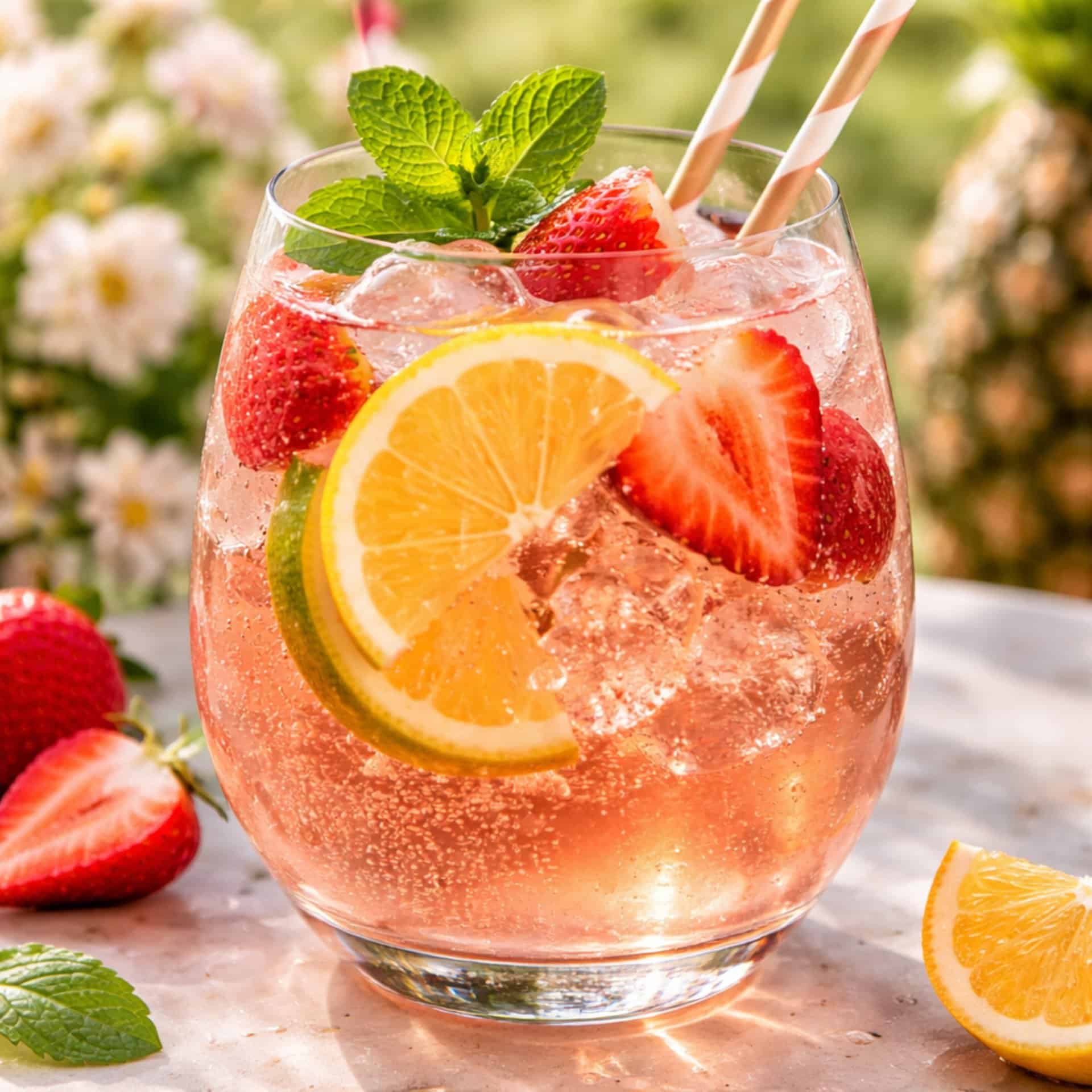 Rose spritz spring cocktail