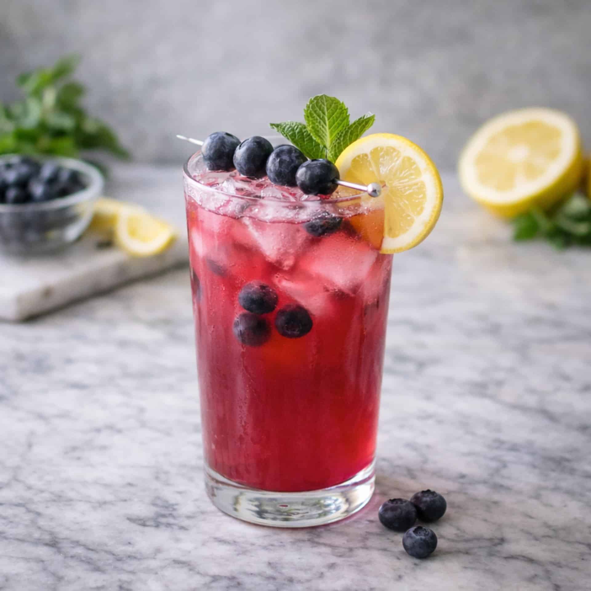 Blueberry vodka lemonade refreshing spring cocktail
