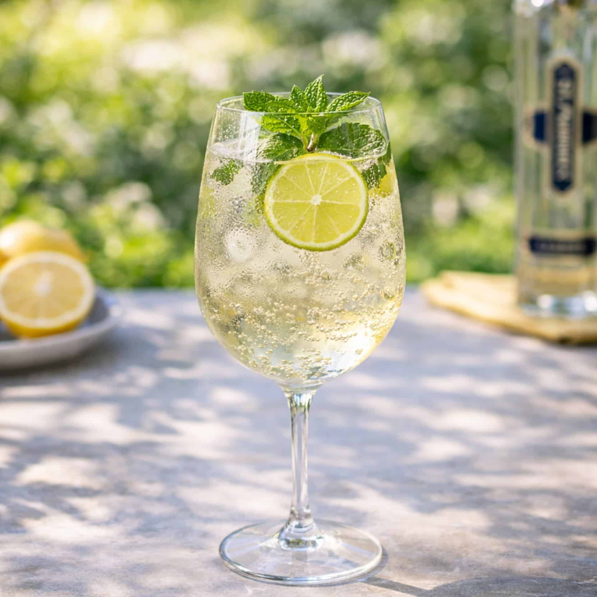 Elderflower spritz floral spring cocktail