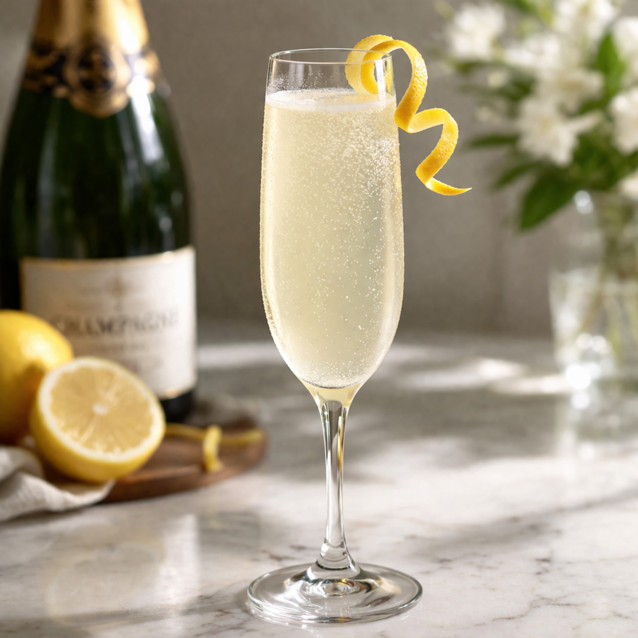 French 75 classic spring cocktail recipe