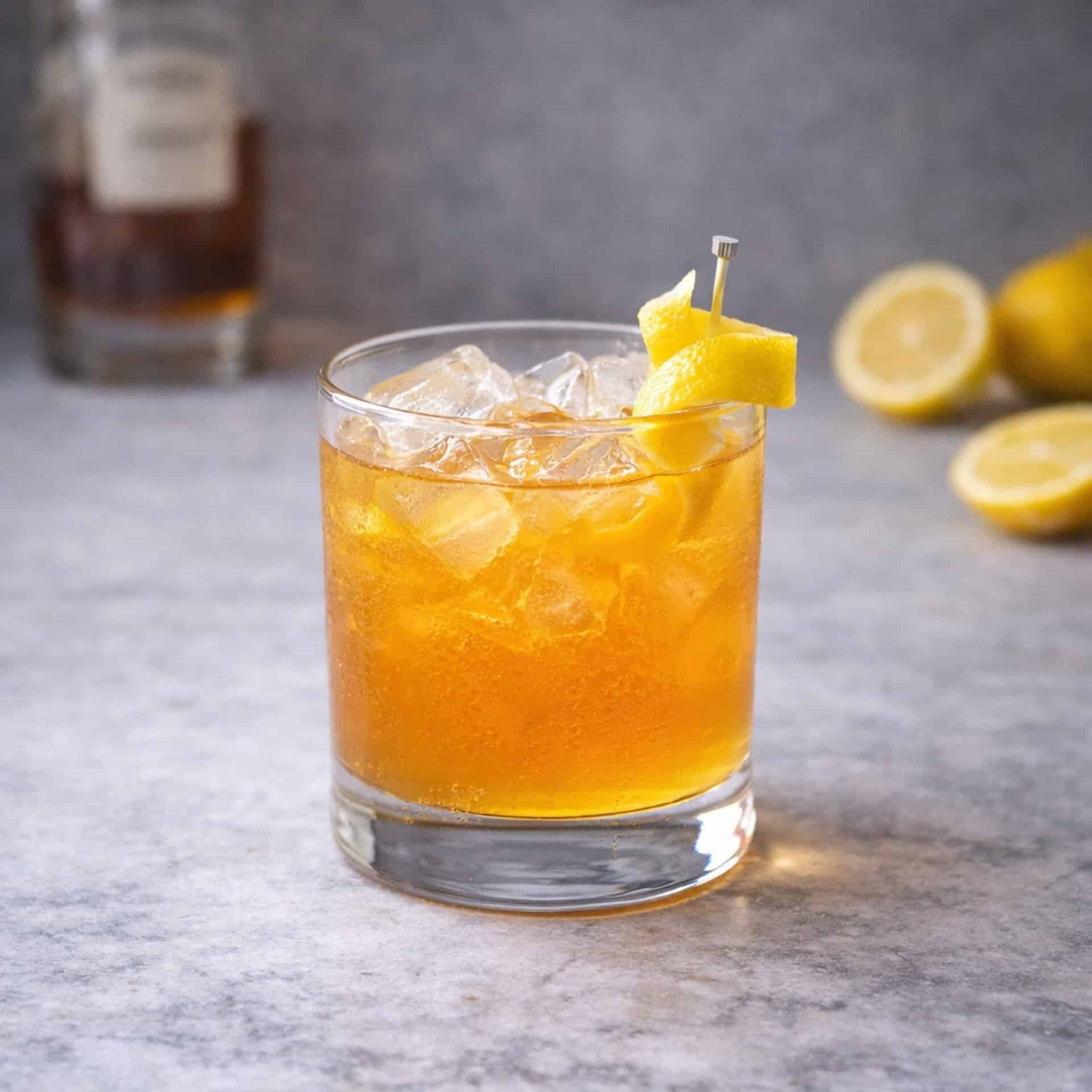 Gold rush bourbon honey lemon cocktail