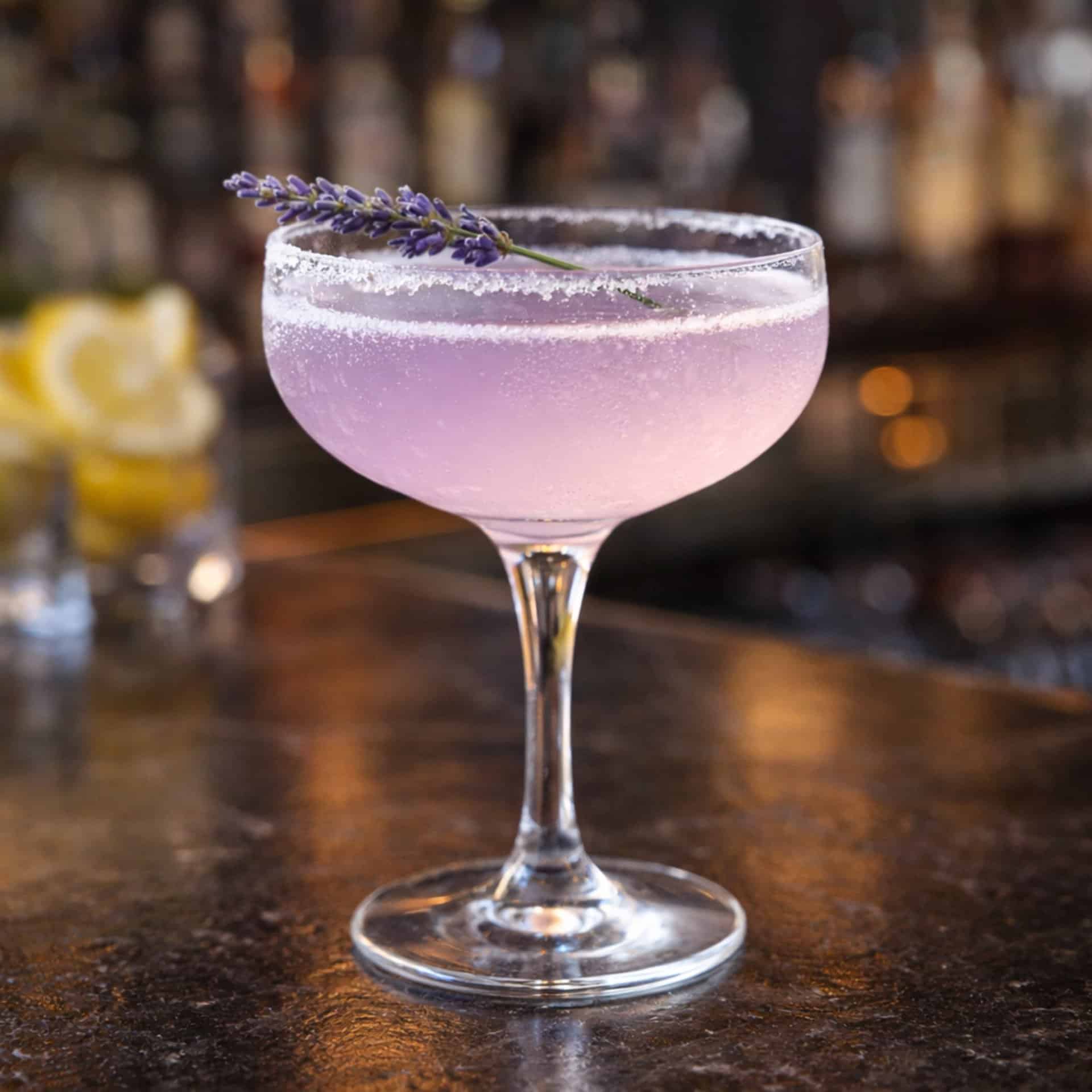 Lavender lemon drop floral spring cocktail
