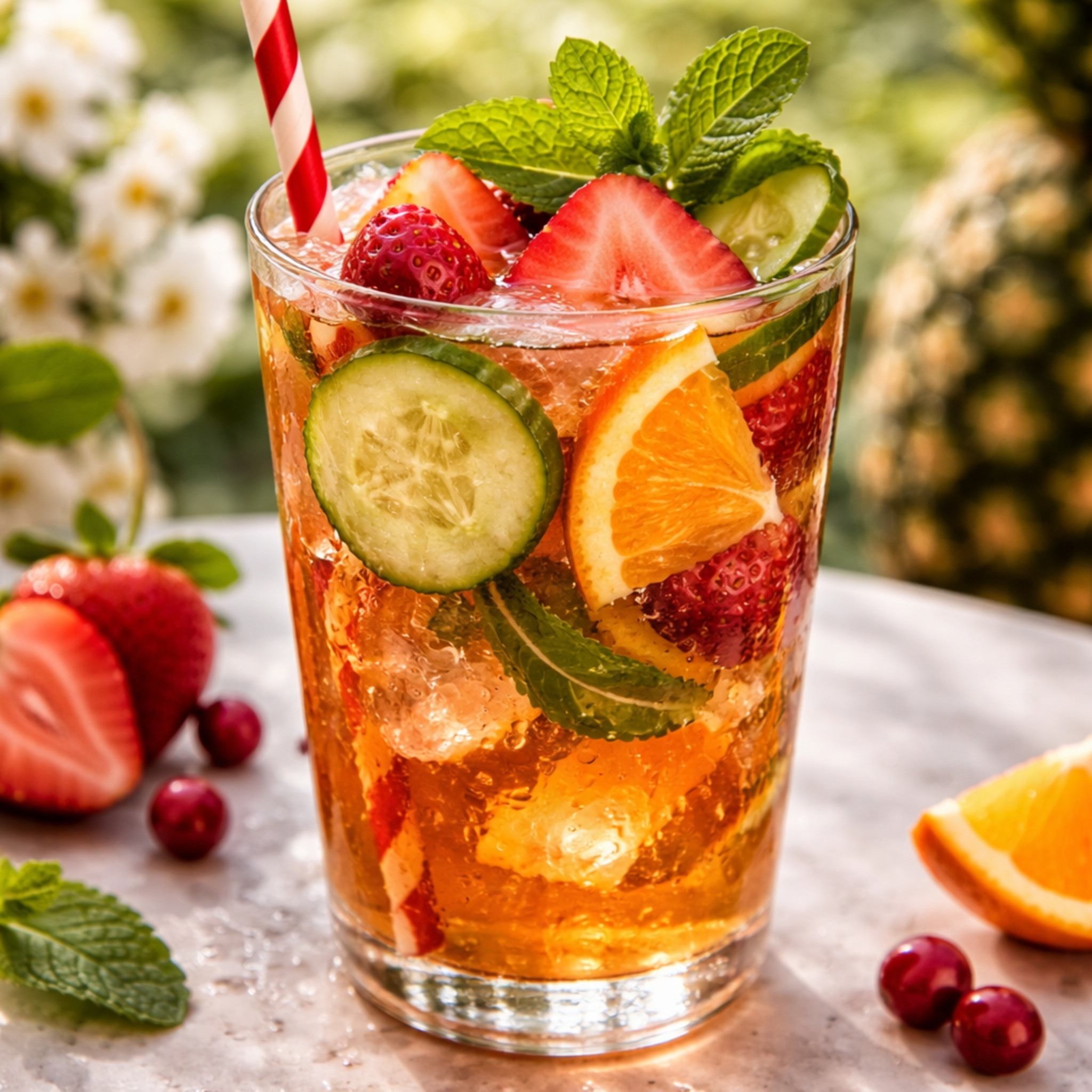 Pimms cup garden party cocktail