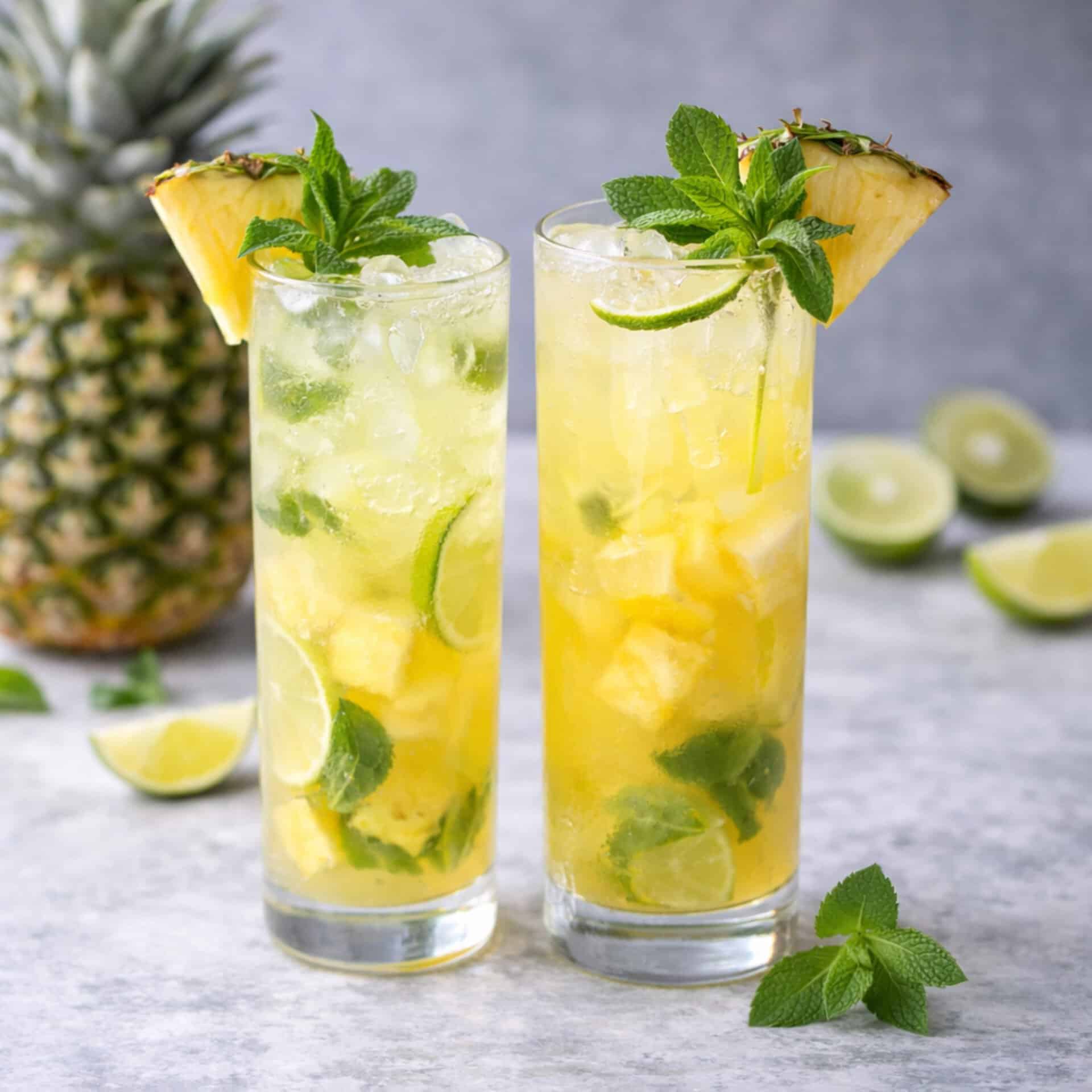 Pineapple mojito refreshing spring cocktail