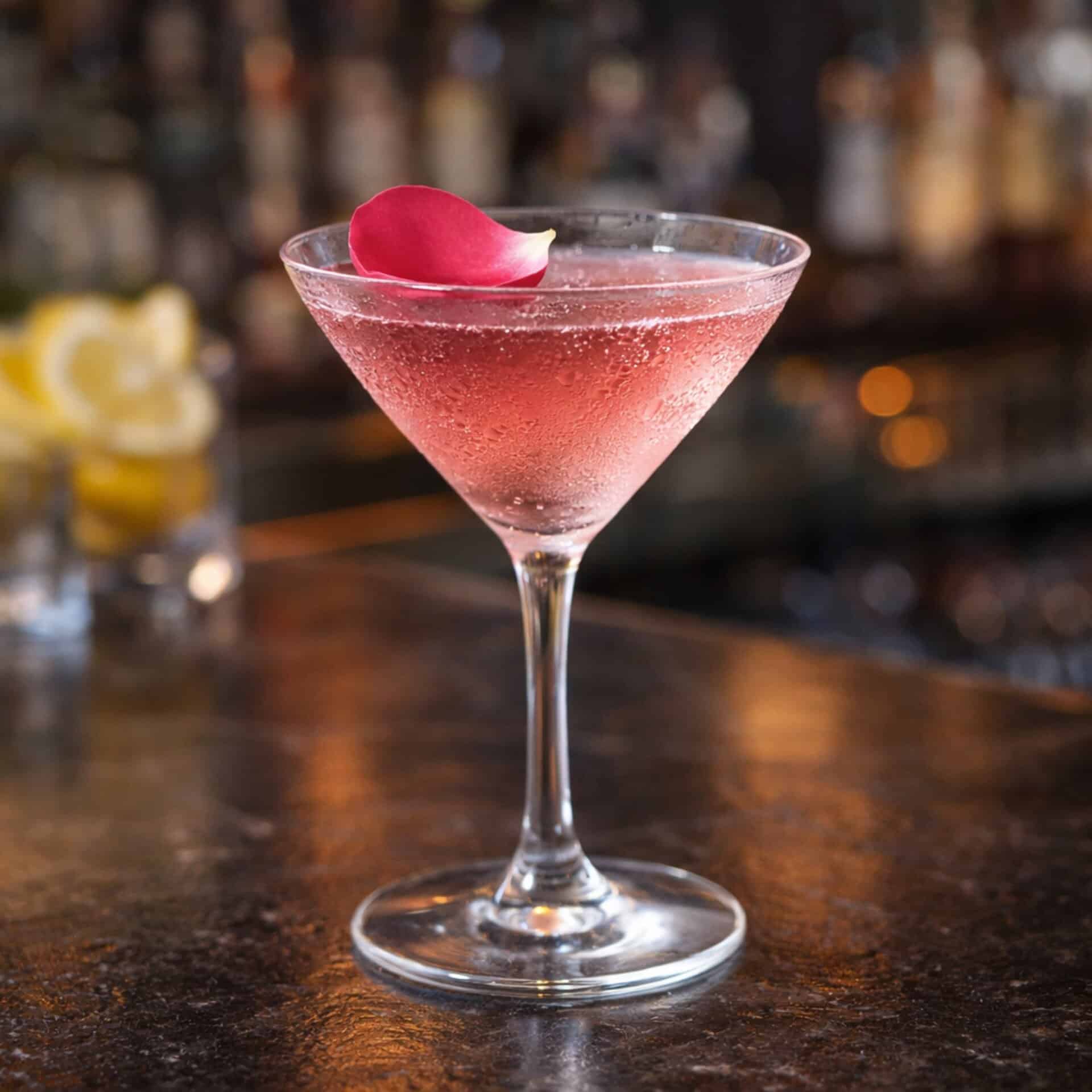Rose martini floral spring cocktail