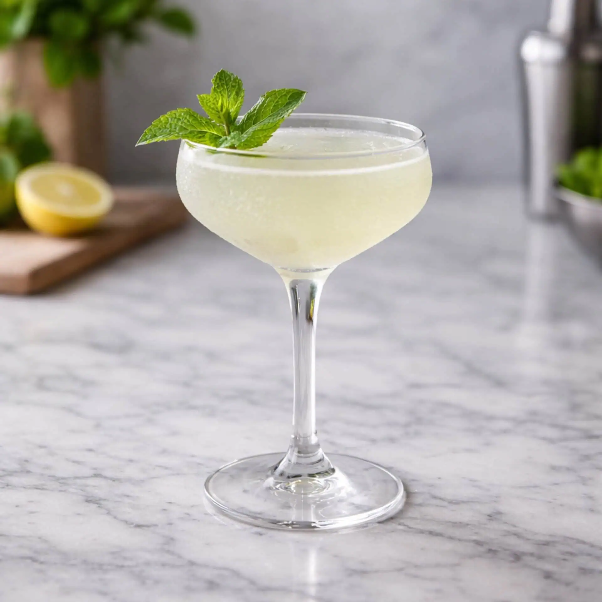 Southside gin mint spring cocktail