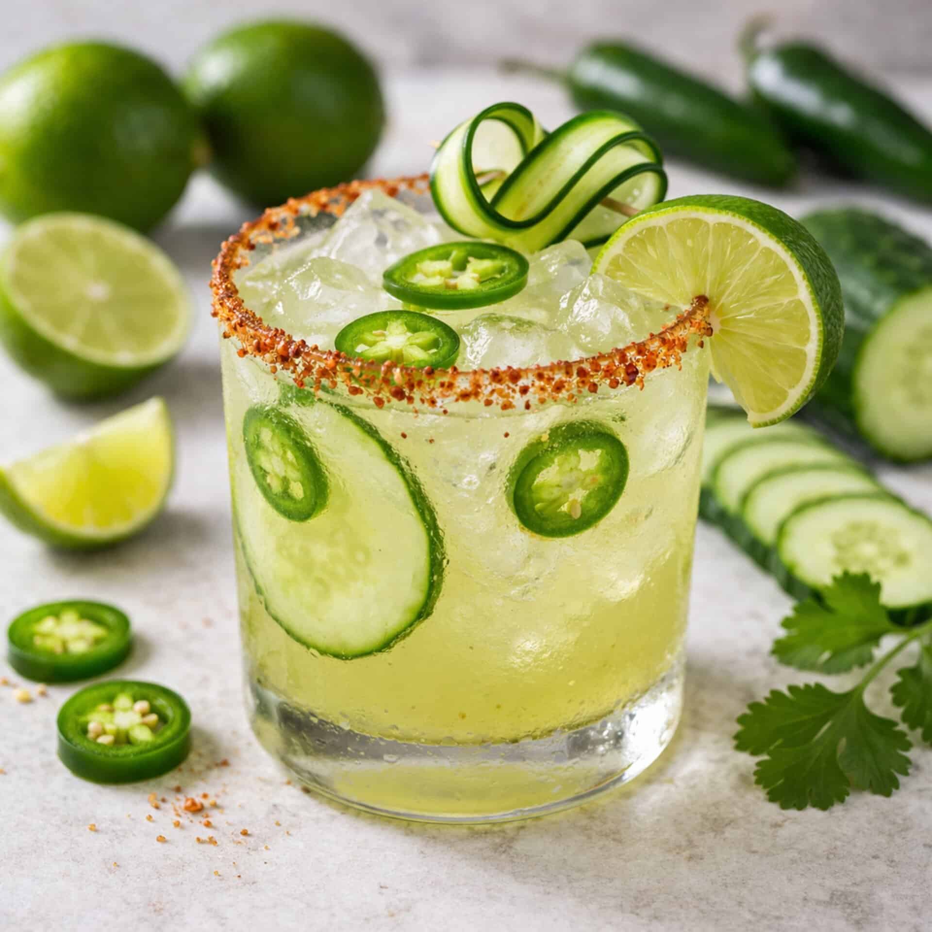 Spicy margarita tequila spring cocktail