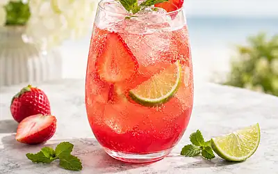 Sparkling Strawberry Lime Mocktail