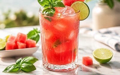 Watermelon Basil Mocktail