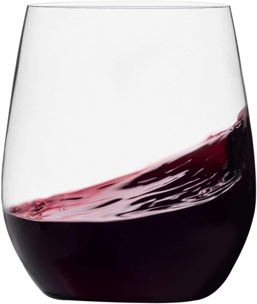 Stemless disposable wine cup for private events and outdoor parties